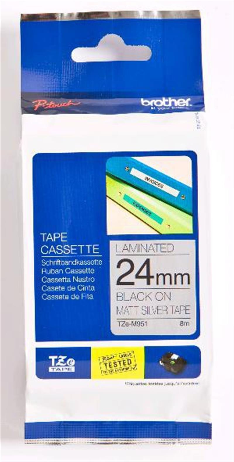 Brother TZe-M951 labelprinter-tape Zwart op zilver