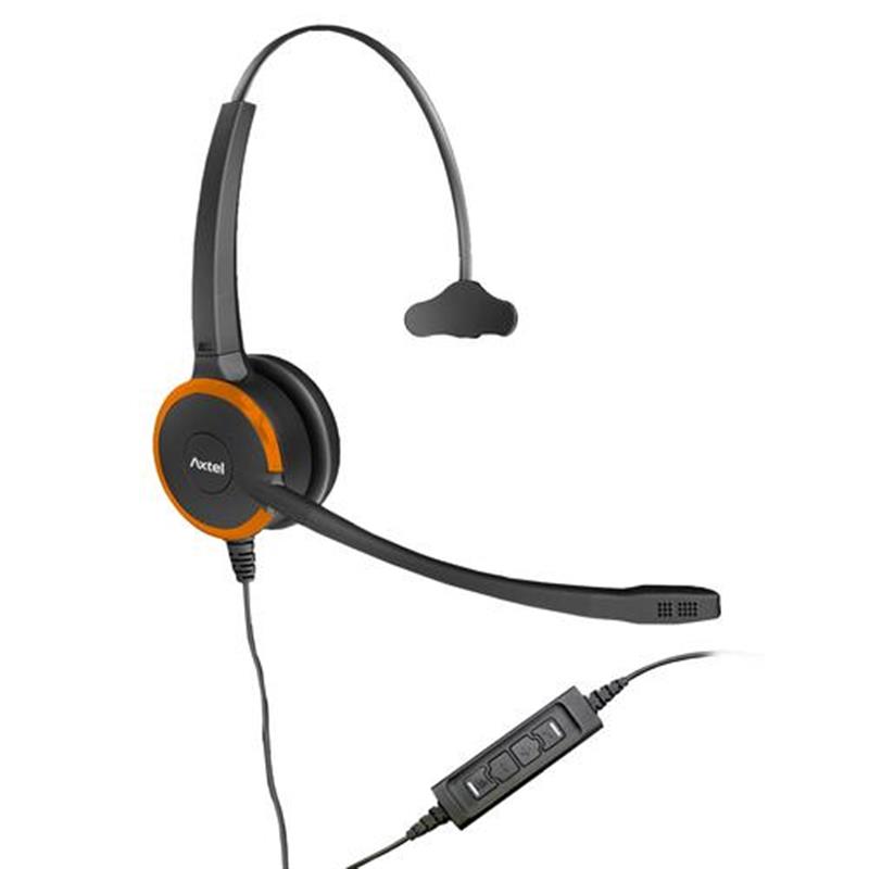Axtel hoofdtelefoon headset Hoofdband USB Type-A Zwart Oranje