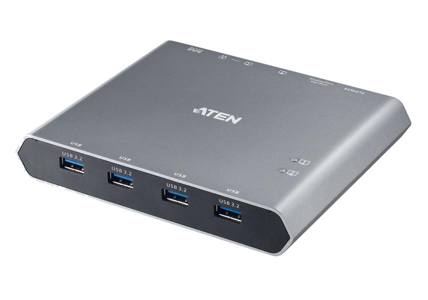 ATEN 2-Port 4K DisplayPort USB-C KVM Dock Switch met stroomdoorvoer