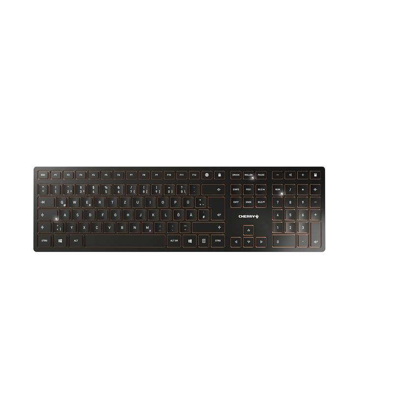 CHERRY DW 9100 SLIM toetsenbord RF-draadloos + Bluetooth QWERTZ Duits Zwart