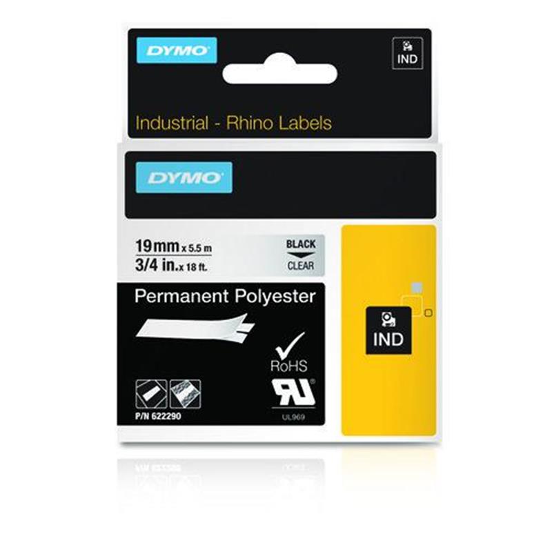 DYMO 622290 labelprinter-tape Zwart op zilver