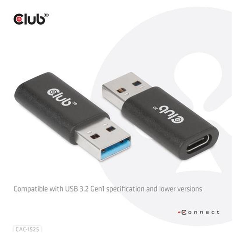 CLUB3D USB 3.2 Gen1 Type A to USB 3.2 Gen1 Type C Adapter M/F