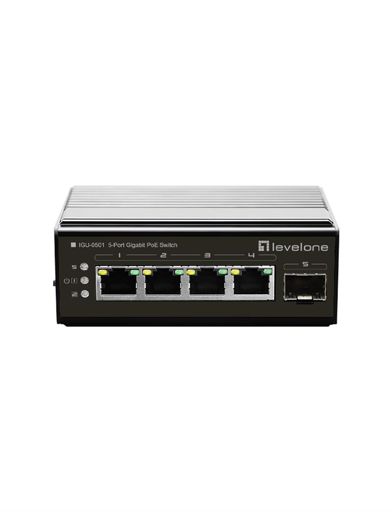 LevelOne IGU-0501 netwerk-switch Gigabit Ethernet (10/100/1000) Power over Ethernet (PoE) Zwart