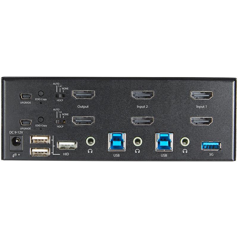 StarTech.com 2 Port Dual Monitor KVM HDMI Switch, 4K 60Hz Ultra HD HDR, Desktop Hub 4K HDMI 2.0 KVM Schakelaar met 2x USB 3.0 (5Gbps) & 4x USB 2.0 HID