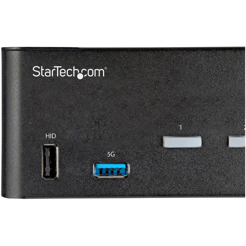 StarTech.com 2 Port Dual Monitor KVM HDMI Switch, 4K 60Hz Ultra HD HDR, Desktop Hub 4K HDMI 2.0 KVM Schakelaar met 2x USB 3.0 (5Gbps) & 4x USB 2.0 HID