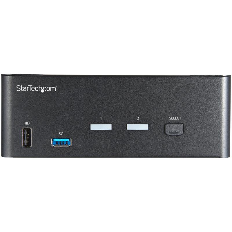 StarTech.com 2 Port Dual Monitor KVM HDMI Switch, 4K 60Hz Ultra HD HDR, Desktop Hub 4K HDMI 2.0 KVM Schakelaar met 2x USB 3.0 (5Gbps) & 4x USB 2.0 HID