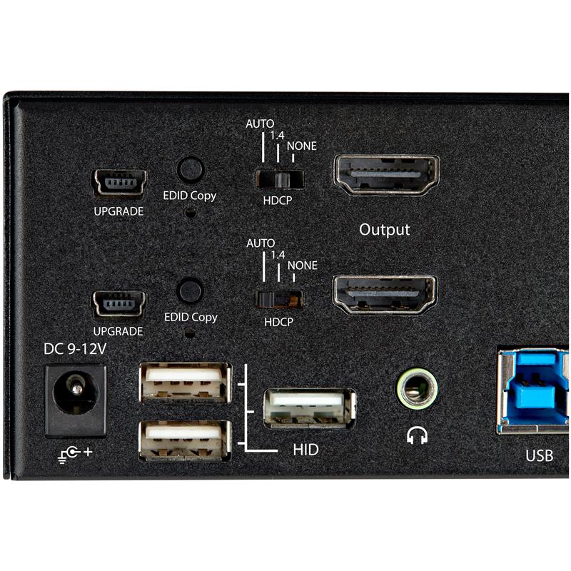 StarTech.com 2 Port Dual Monitor KVM HDMI Switch, 4K 60Hz Ultra HD HDR, Desktop Hub 4K HDMI 2.0 KVM Schakelaar met 2x USB 3.0 (5Gbps) & 4x USB 2.0 HID