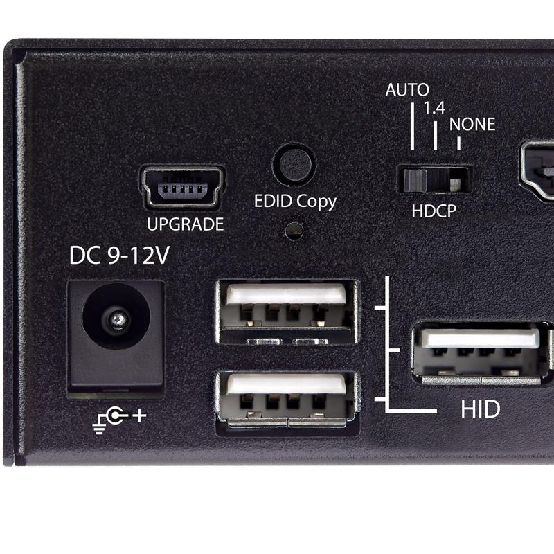 StarTech.com 2 Port Single Monitor KVM HDMI Switch, 4K 60Hz Ultra HD HDR, Desktop Hub 4K HDMI 2.0 KVM Schakelaar met 2x USB 3.0 (5Gbps) & 4x USB 2.0 H