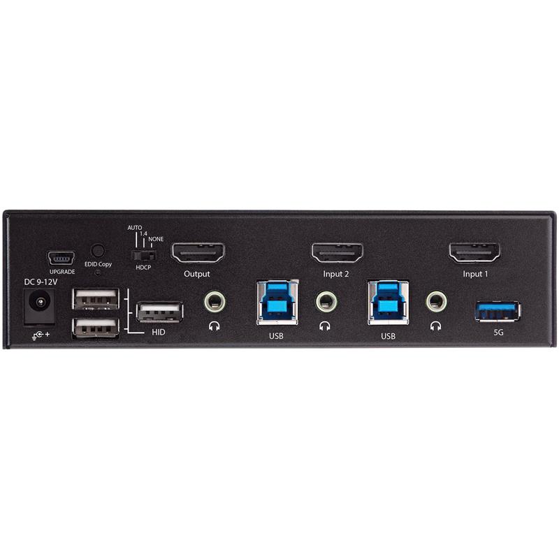 StarTech.com 2 Port Single Monitor KVM HDMI Switch, 4K 60Hz Ultra HD HDR, Desktop Hub 4K HDMI 2.0 KVM Schakelaar met 2x USB 3.0 (5Gbps) & 4x USB 2.0 H