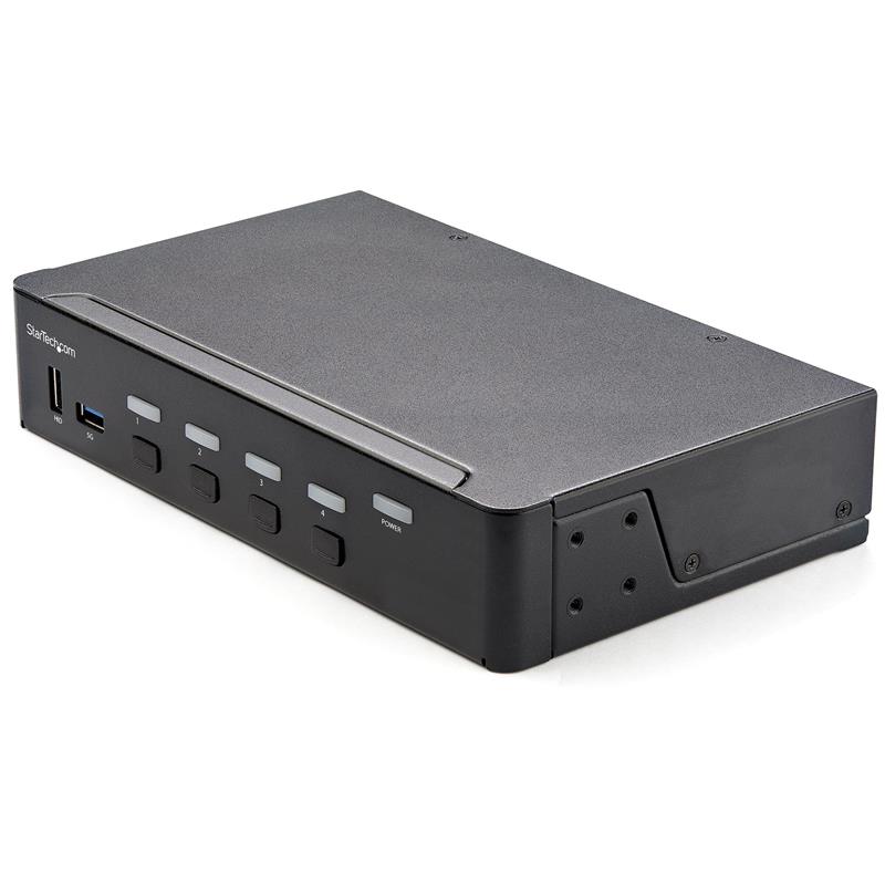 StarTech.com 4 Port Single Monitor KVM HDMI Switch, 4K 60Hz Ultra HD HDR, Desktop Hub 4K HDMI 2.0 KVM Schakelaar met 2x USB 3.0 (5Gbps) & 4x USB 2.0 H