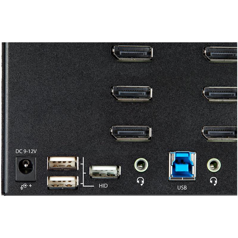 StarTech.com 2 Port Quad Monitor DisplayPort KVM Switch - 4K 60Hz UHD HDR - Desktop 4K DP 1.2 KVM met 2 Port USB 3.0 Hub (5Gbps) & 4x USB 2.0 HID Port