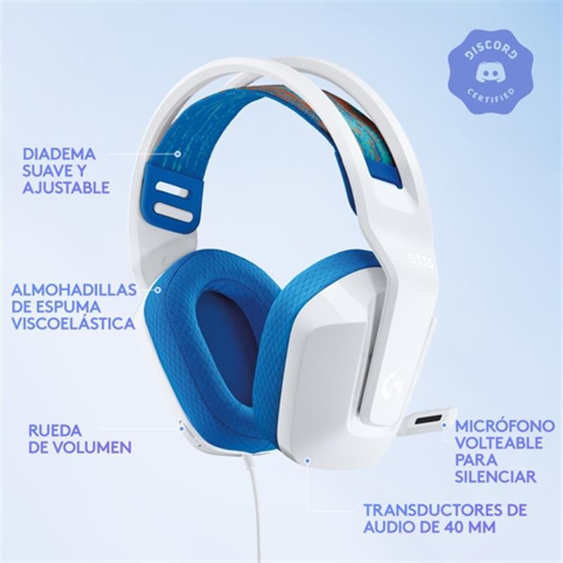 G335 Wired Gaming Headset WHITEEMEA