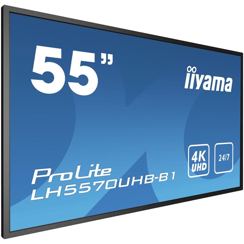 iiyama LH5570UHB-B1 beeldkrant Digitale signage flatscreen 138,7 cm (54.6"") VA 700 cd/m² 4K Ultra HD Zwart Type processor Android 9.0 24/7