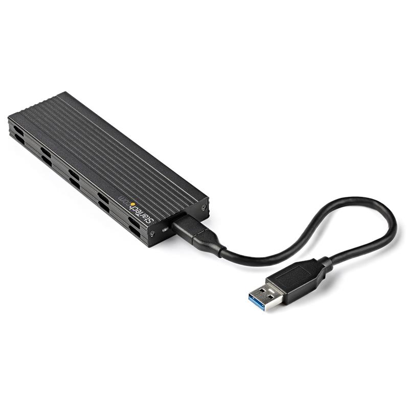 StarTech.com USB-C 10Gbps naar M.2 NVMe of M.2 SATA SSD Behuizing - Externe M.2 PCIe/SATA NGFF SSD Aluminum Behuizing - Incl. USB Type-C & USB-A Kabel