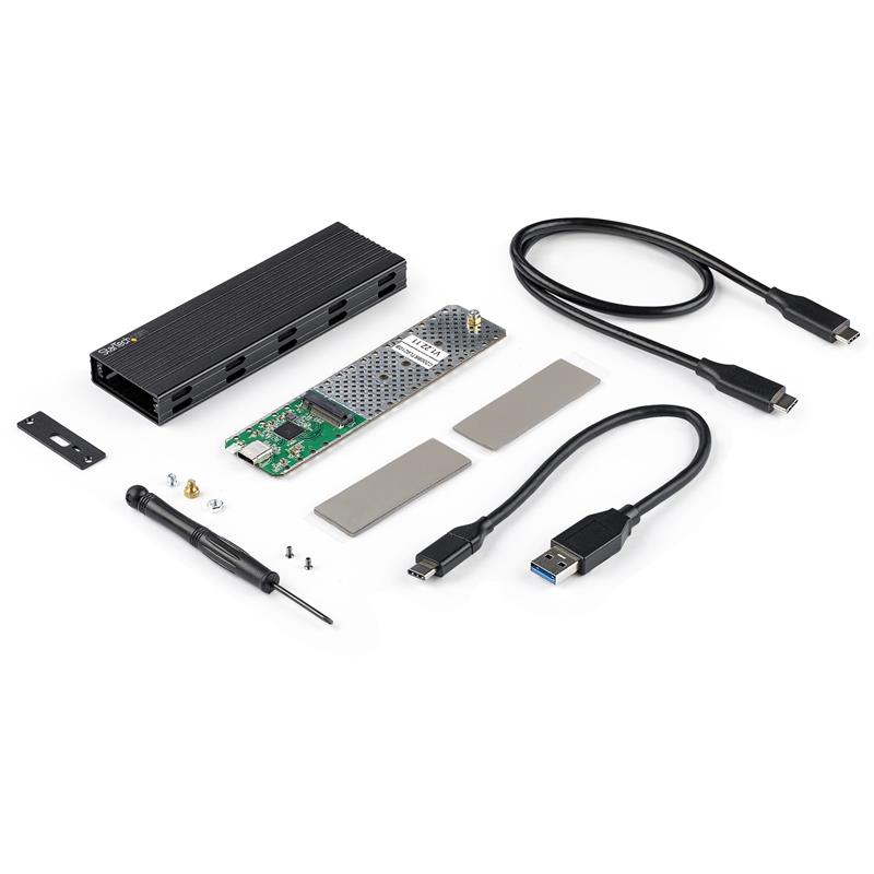 StarTech.com USB-C 10Gbps naar M.2 NVMe of M.2 SATA SSD Behuizing - Externe M.2 PCIe/SATA NGFF SSD Aluminum Behuizing - Incl. USB Type-C & USB-A Kabel