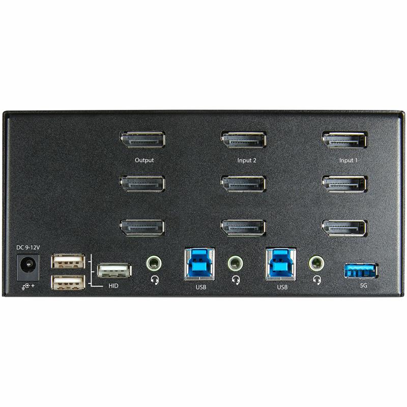 StarTech.com 2 Port Triple Monitor KVM HDMI Switch, 4K 60Hz Ultra HD HDR, Desktop Hub 4K HDMI 2.0 KVM Schakelaar met 2x USB 3.0 (5Gbps) & 4x USB 2.0 H