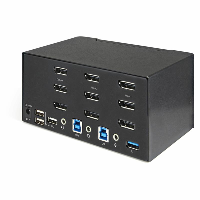 StarTech.com 2 Port Triple Monitor KVM HDMI Switch, 4K 60Hz Ultra HD HDR, Desktop Hub 4K HDMI 2.0 KVM Schakelaar met 2x USB 3.0 (5Gbps) & 4x USB 2.0 H