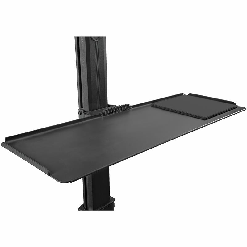 StarTech.com Mobiele Werkplek met Monitorsteun, CPU/PC Houder, Toetsenbord Lade - Ergonomisch Sta Bureau op Wielen - Mobiel Werkstation & Computermeub