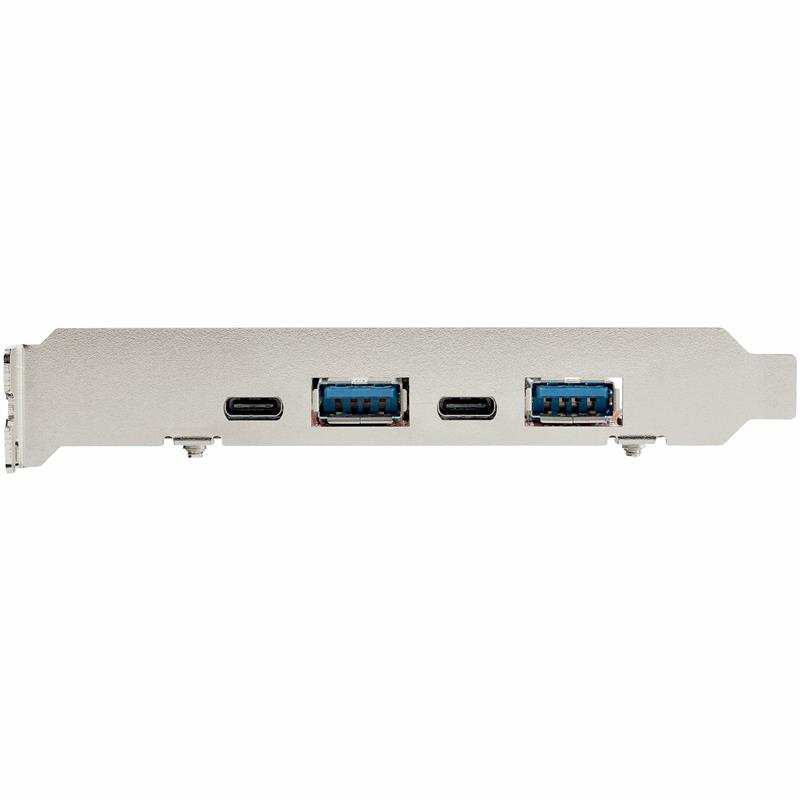 StarTech.com 4-Port USB PCIe Kaart - 10Gbps USB PCI Express Uitbreidingskaart met 2 Controllers - 2x USB-C & 2x USB-A ports (USB 3.2 Gen 2) - USB/USB-