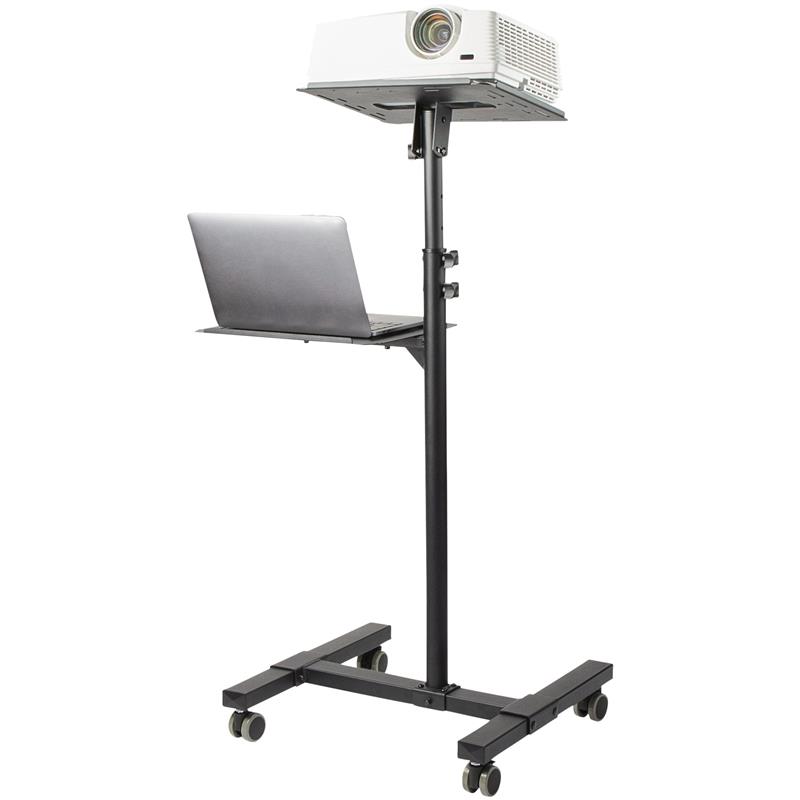 StarTech.com Beamertafel - Stevige Verrijdbare Laptop en Projectietafel (2x 10kg/schap) - Presentatiewagen/Computer Trolley/AV Projector Stand - In Ho