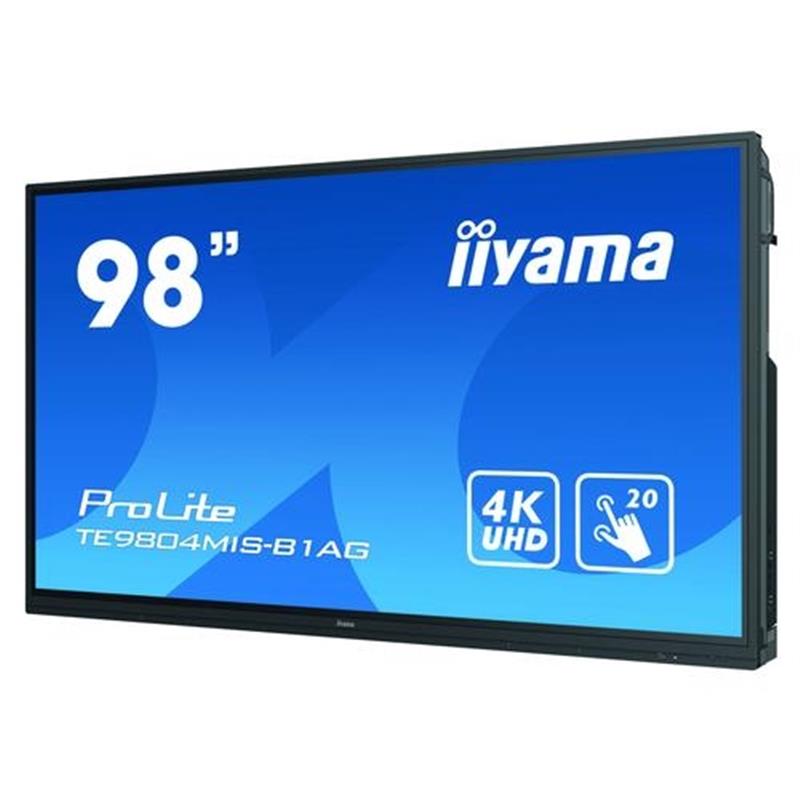 iiyama TE9804MIS-B1AG interactive whiteboards & accessories 2,49 m (98"") 3840 x 2160 Pixels Touchscreen Zwart