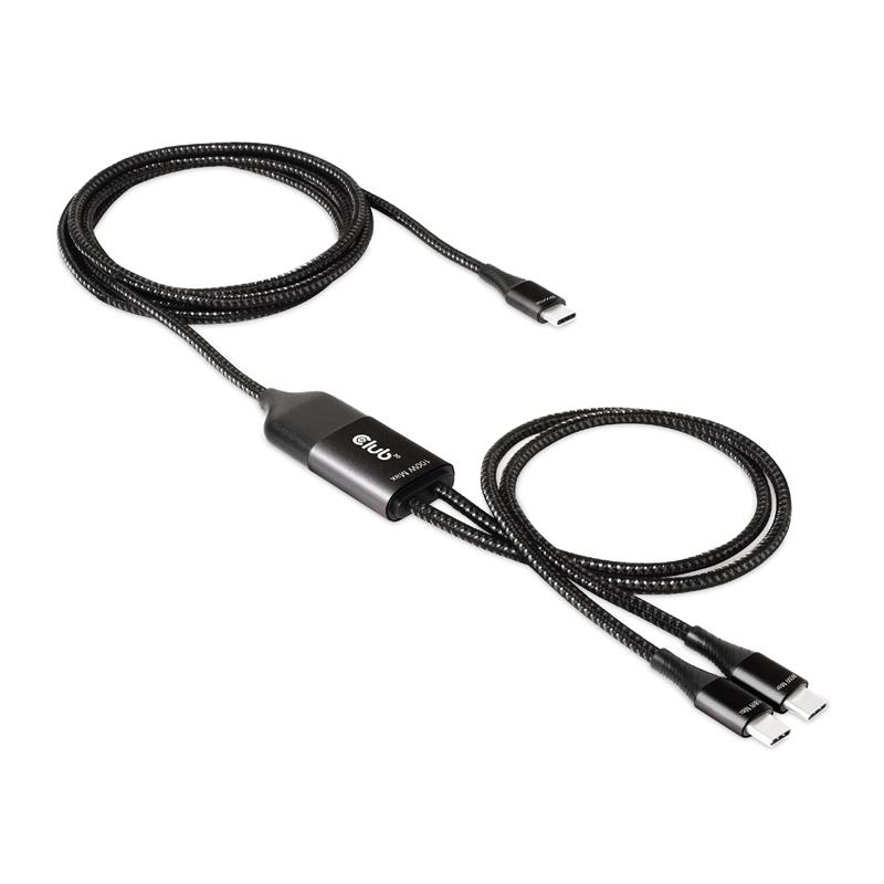 CLUB3D USB Type-C, Y charging kabel ( PPS ) to 2x USB Type-C max. 100W, 1.83m/6ft M/M