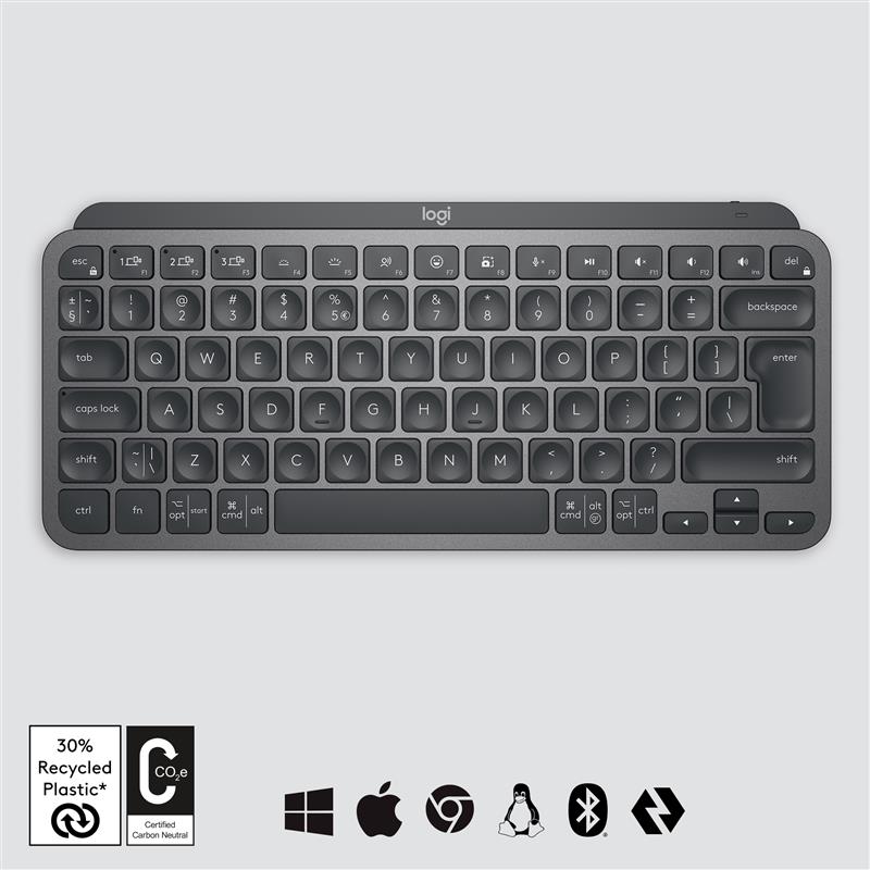 Logitech MX Keys Mini toetsenbord RF-draadloos + Bluetooth QWERTY Engels Grafiet