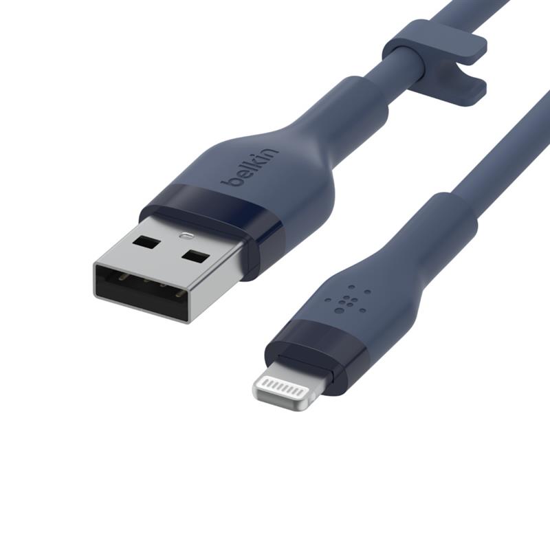 Belkin Cbl Siicone USB-A LTG 2M bleu USB-kabel USB A USB C/Lightning Blauw