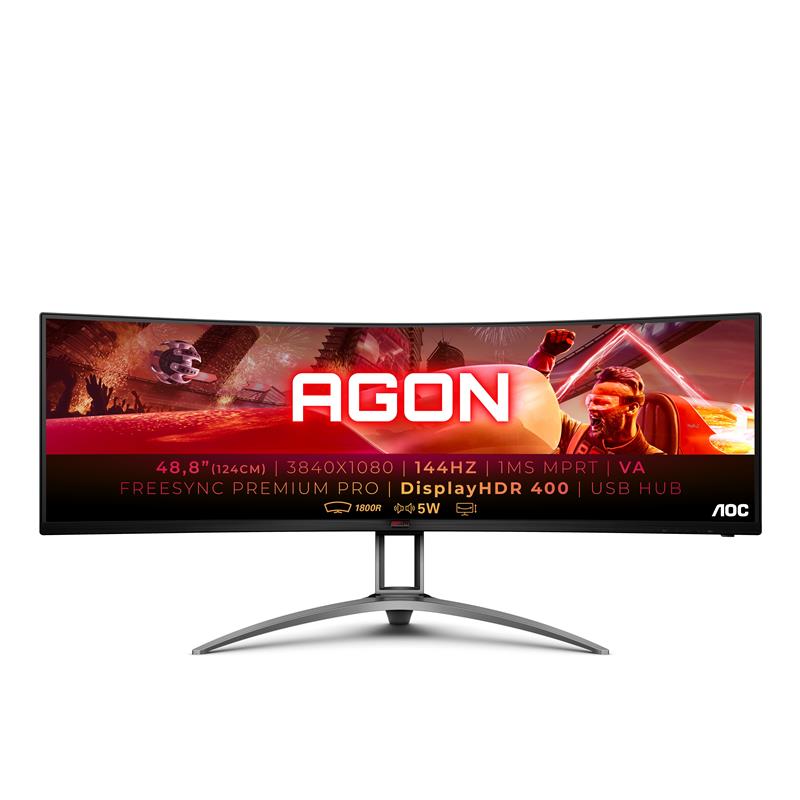 AOC AG493QCX LED display 124 cm (48.8"") 3840 x 1080 Pixels Zwart