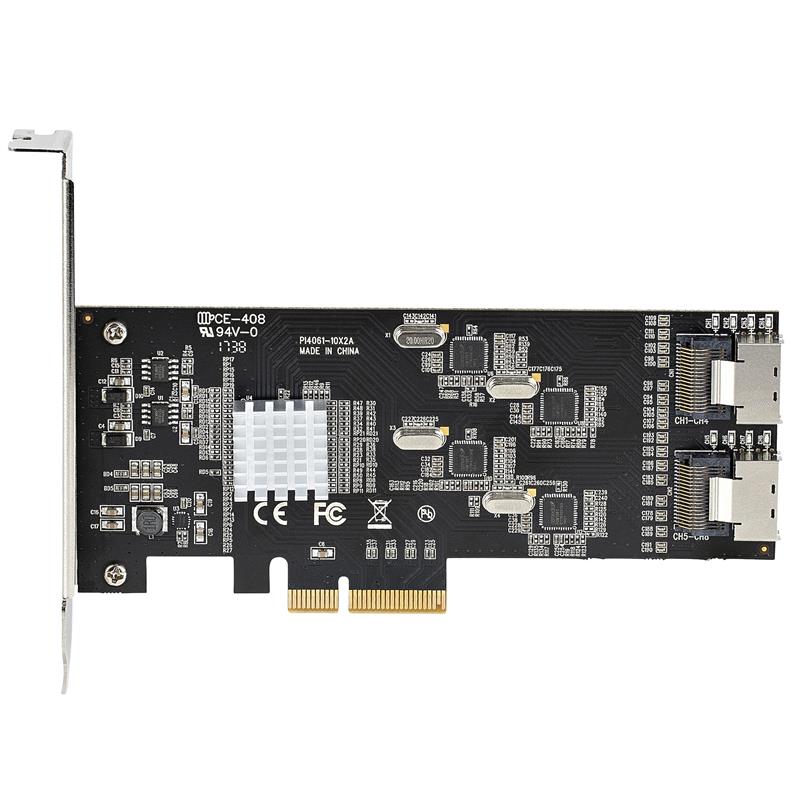 StarTech.com 8 Port SATA PCIe Kaart, PCI Express 6Gbps SATA Uitbreidingkaart met 4 Host Controllers, SATA PCIe Controller Kaart, PCI-e x4 Gen 2 naar S