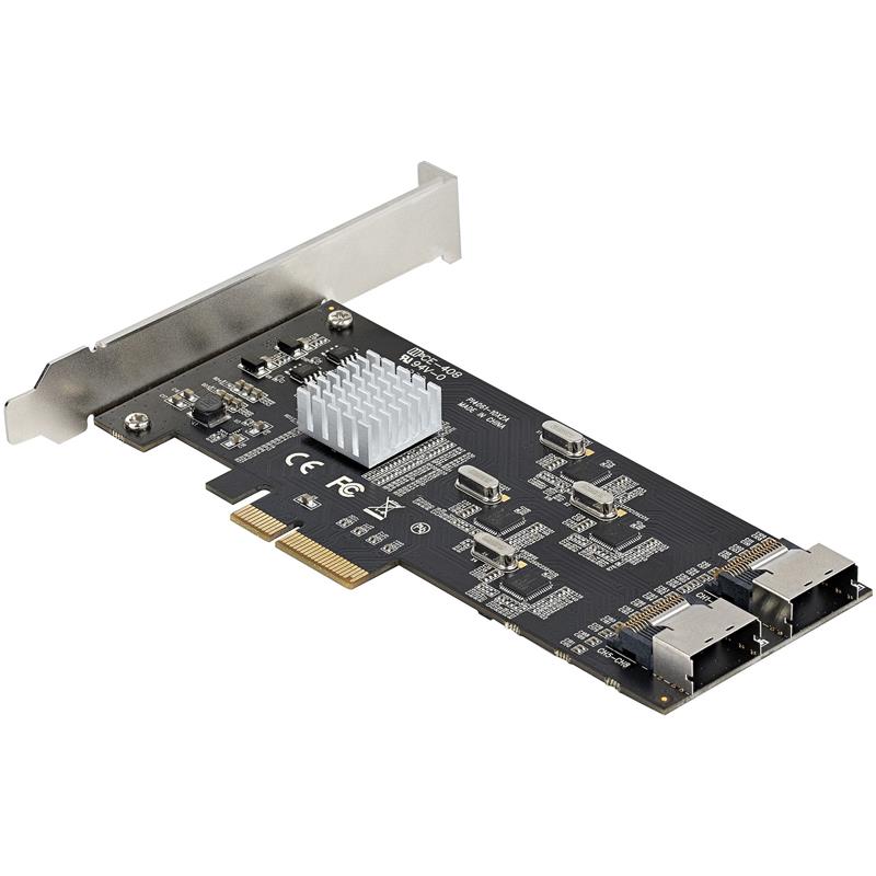 StarTech.com 8 Port SATA PCIe Kaart, PCI Express 6Gbps SATA Uitbreidingkaart met 4 Host Controllers, SATA PCIe Controller Kaart, PCI-e x4 Gen 2 naar S