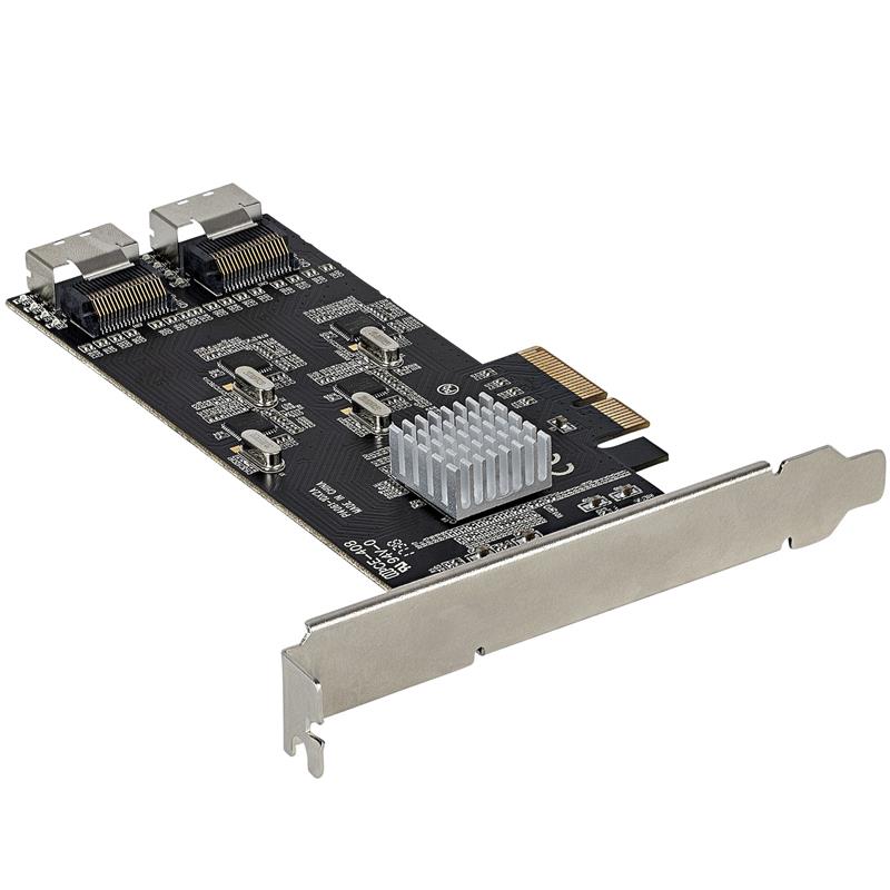 StarTech.com 8 Port SATA PCIe Kaart, PCI Express 6Gbps SATA Uitbreidingkaart met 4 Host Controllers, SATA PCIe Controller Kaart, PCI-e x4 Gen 2 naar S