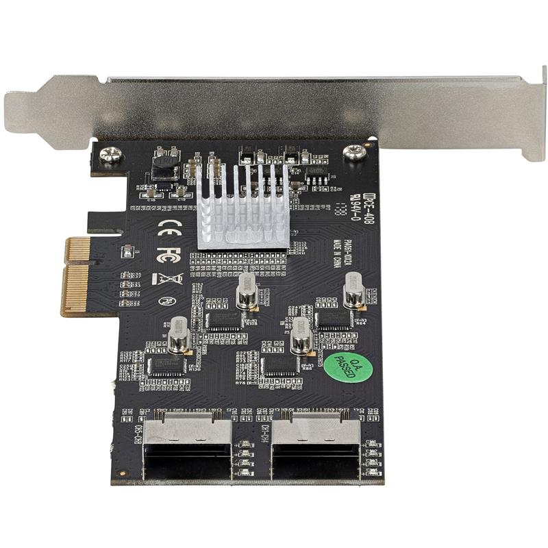 StarTech.com 8 Port SATA PCIe Kaart, PCI Express 6Gbps SATA Uitbreidingkaart met 4 Host Controllers, SATA PCIe Controller Kaart, PCI-e x4 Gen 2 naar S