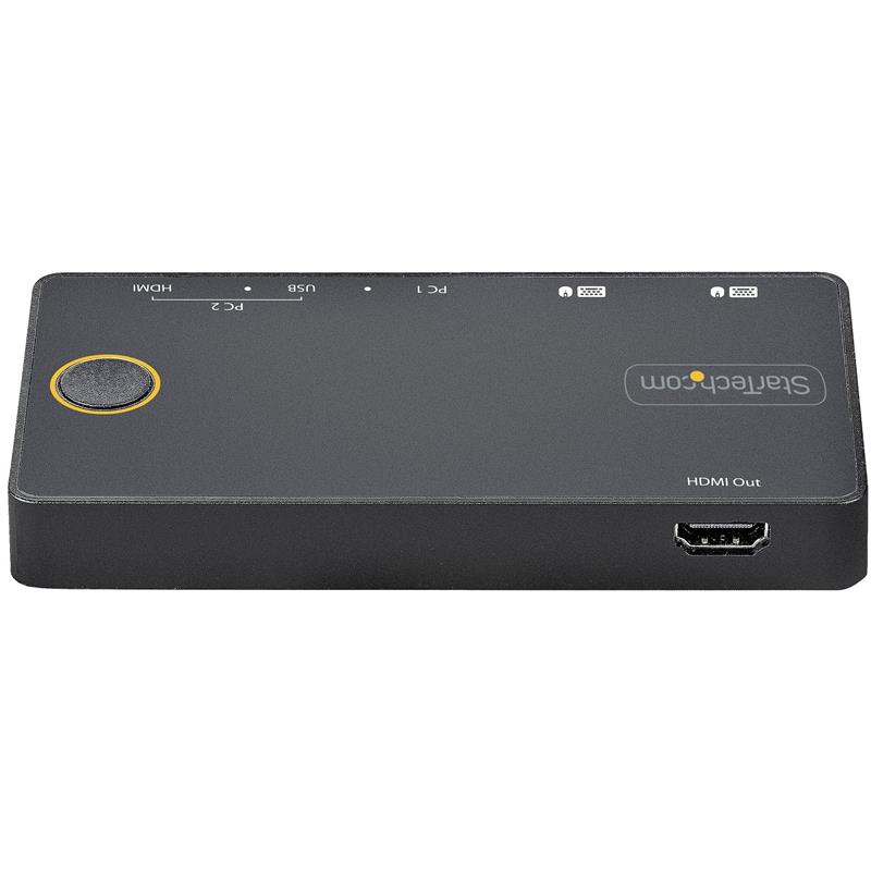 StarTech.com 2 Port Hybride USB-A + HDMI & USB-C KVM Switch - Enkele 4K 60Hz HDMI 2.0 Monitor - Compacte Desktop en/of Laptop HDMI KVM Switch - USB Bu