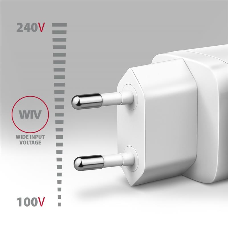 Axagon ACU-PD30W wall charger 1x QC3.0/AFC/FCP/PD type-C 30W white Mobiele telefoon, Smartphone, Smartwatch, Tablet, Universeel Wit AC Snel opladen Bi