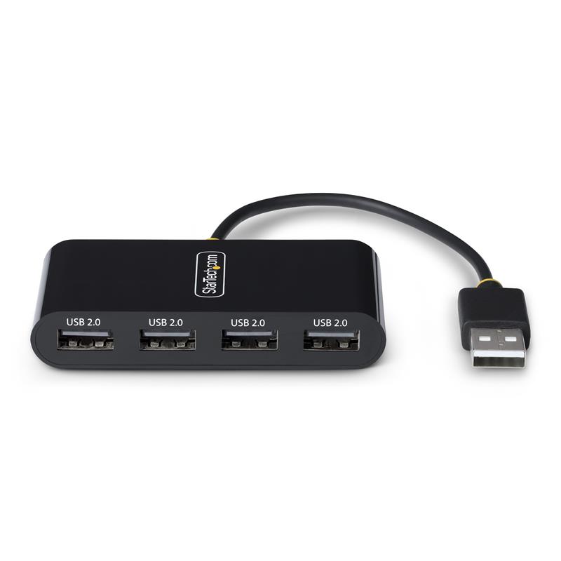 StarTech.com 4-Port USB 2.0 Hub, USB Bus Powered, Compacte Travel USB Hub, USB 2.0 Splitter, Multi-Port Draagbare Mini USB Hub, 480Mbps, Overspannings