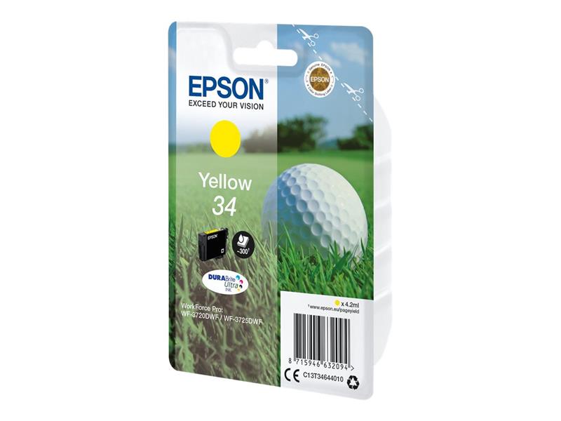 Epson Golf ball Singlepack Yellow 34 DURABrite Ultra Ink