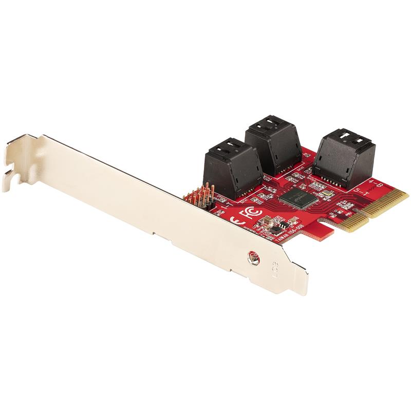 StarTech.com SATA PCIe Kaart, 6 Port PCIe SATA Uitbreidingskaart, 6Gbps, Low Profile Bracket, Stacked SATA Connectors, ASM1166 Non-Raid, PCI Express n