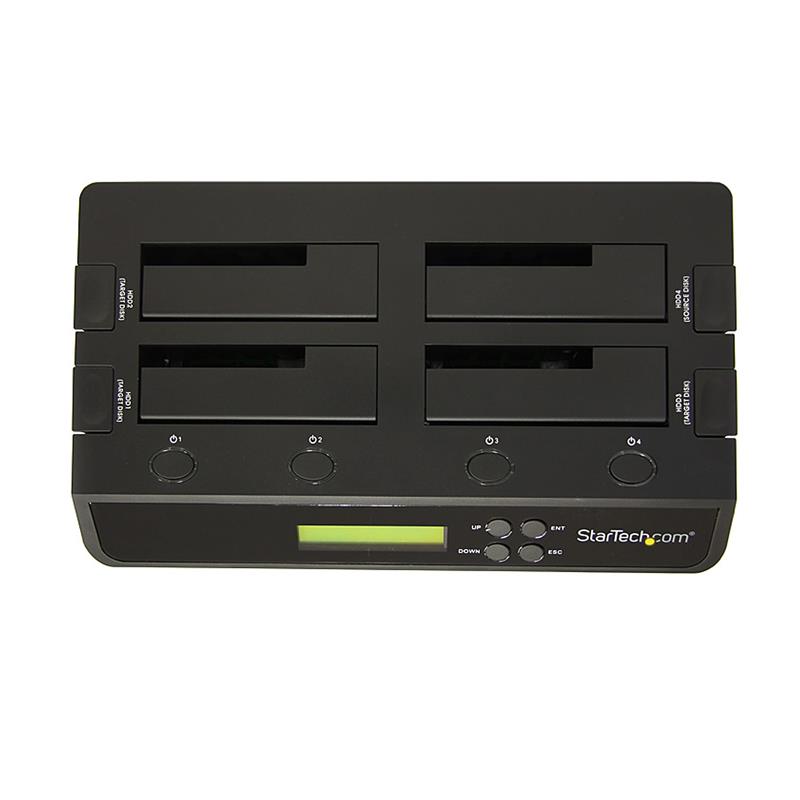 StarTech.com 4-Bay Hard Drive Cloner en Wisser, Standalone 1:3 HDD/SSD Kloner/Copier/Earser, USB 3.0/eSATA naar SATA Docking Station, Hard Disk Duplic