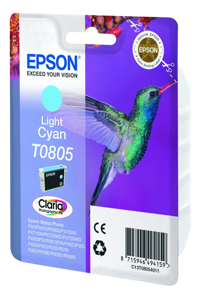 Epson Hummingbird Singlepack Light Cyan T0805 Claria Photographic Ink