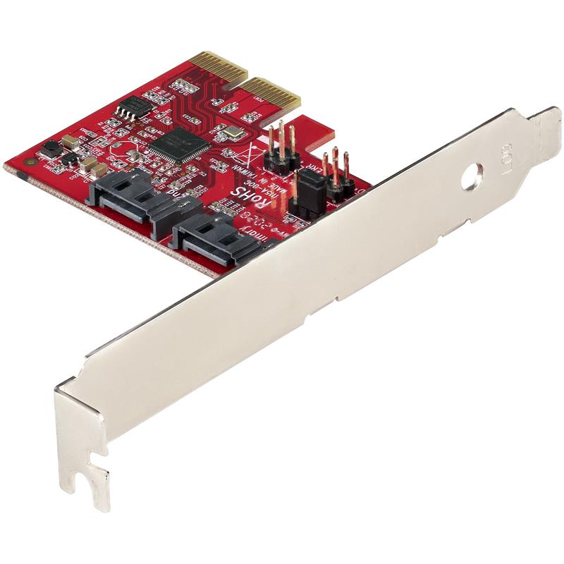 StarTech.com SATA PCIe Kaart - 2 Port PCIe SATA Uitbreidingskaart - 6Gbps - Full/Low Profile - PCI Express naar SATA Adapter/Controller - ASM1062R SAT