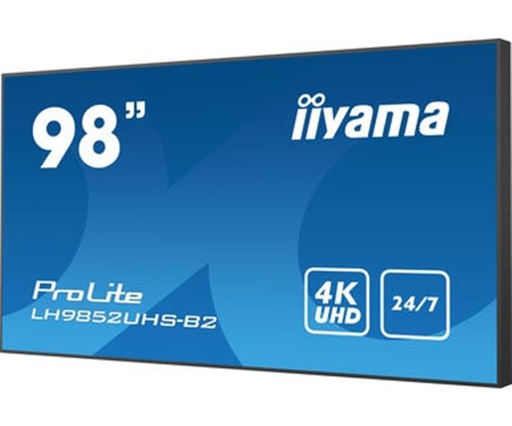iiyama LH9852UHS-B2 beeldkrant Digitale signage flatscreen 2,48 m (97.5"") LED 500 cd/m² 4K Ultra HD Zwart Type processor Android 8.0 24/7