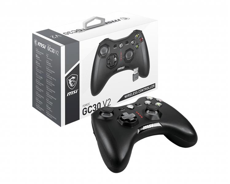 MSI Force GC30 V2 Zwart USB 2.0 Gamepad Analoog/digitaal Android, PC