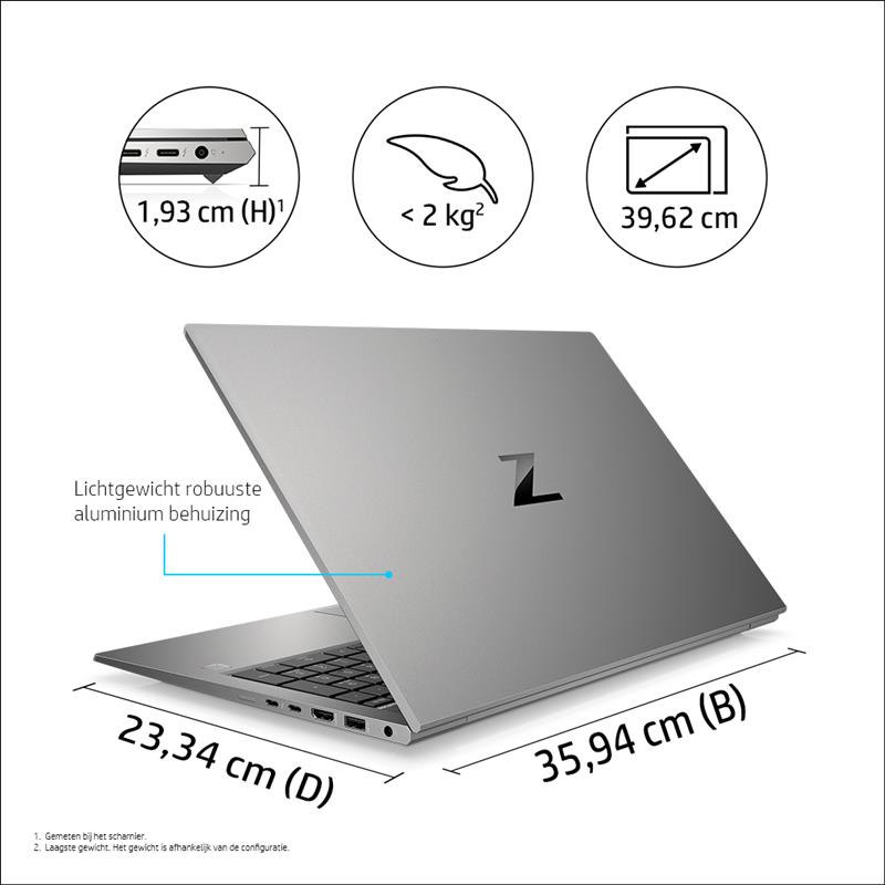HP ZBook Firefly 15.6 G8 Mobiel werkstation 39,6 cm (15.6"") Full HD Intel® 11de generatie Core™ i7 16 GB DDR4-SDRAM 512 GB SSD NVIDIA Quadro T500 Wi-
