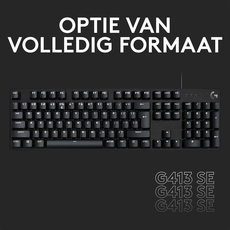 Logitech G413 TKL SE toetsenbord USB QWERTY US International Zwart