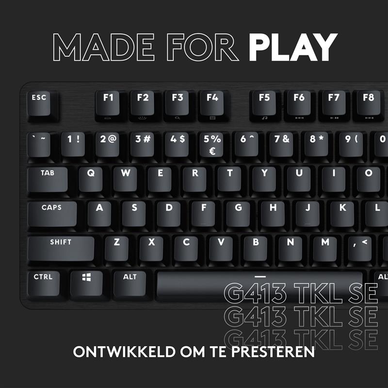 Logitech G413 TKL SE toetsenbord USB QWERTY US International Zwart