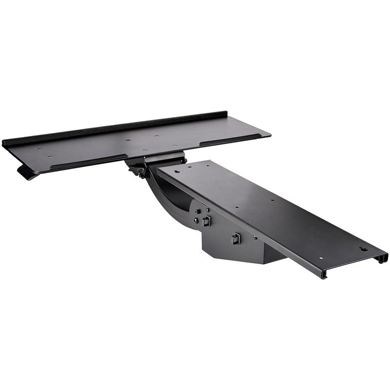 StarTech.com Uitschuifbare Bureau Toetsenbordlade, Full Motion Keyboard en Mouse Tray met Verstelbare Hoogte, 25 x 65cm Plateau, Ergonomisch Bureaubla