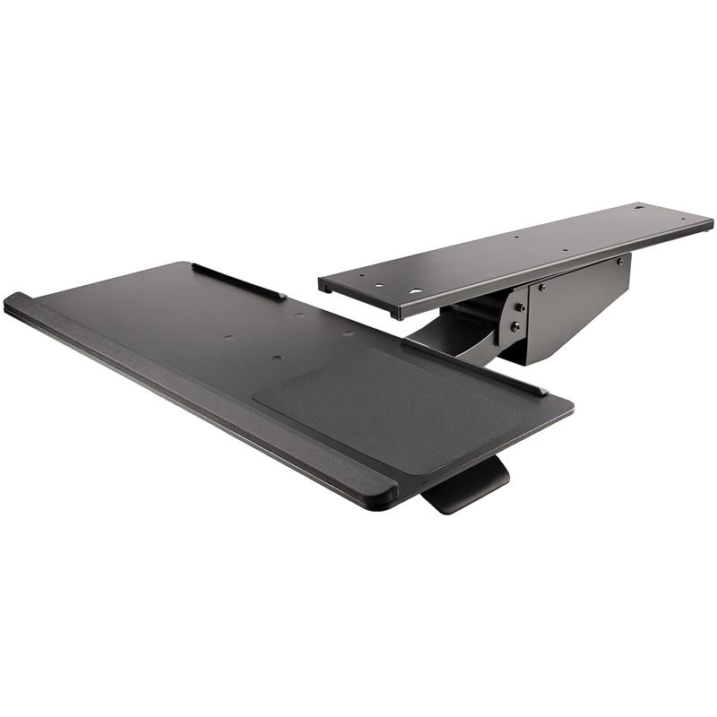 StarTech.com Uitschuifbare Bureau Toetsenbordlade, Full Motion Keyboard en Mouse Tray met Verstelbare Hoogte, 25 x 65cm Plateau, Ergonomisch Bureaubla