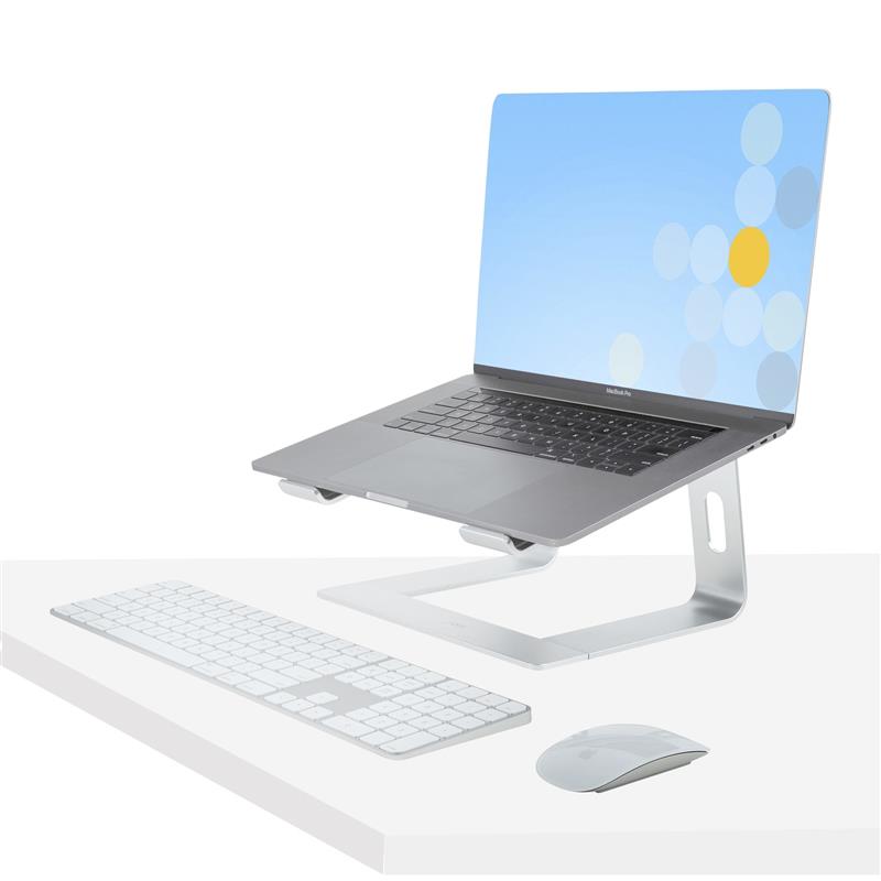 StarTech.com Laptop Standaard Bureau, Aluminum, Zilver, Max 5kg, Ergonomische Laptopstandaard, Draagbare Laptop Verhoger, Notebook Computer Stand voor