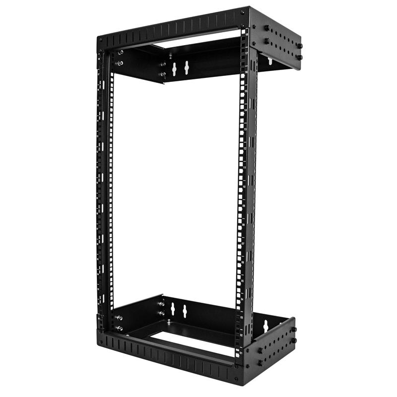 StarTech.com 18U 19"" Wandmonteerbare Server Rack, Verstelbare Diepte 12-20"", 2 Post Open Frame Serverruimte Rack voor AV/Data/ Server/Switch met Koo